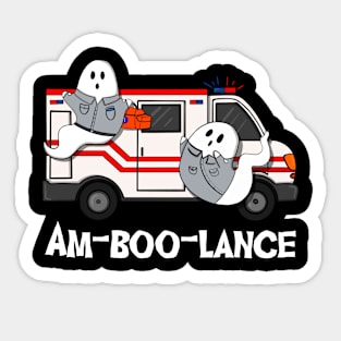 Amboolance EMT Paramedic Halloween Boo Boo Crew Ghost Sticker